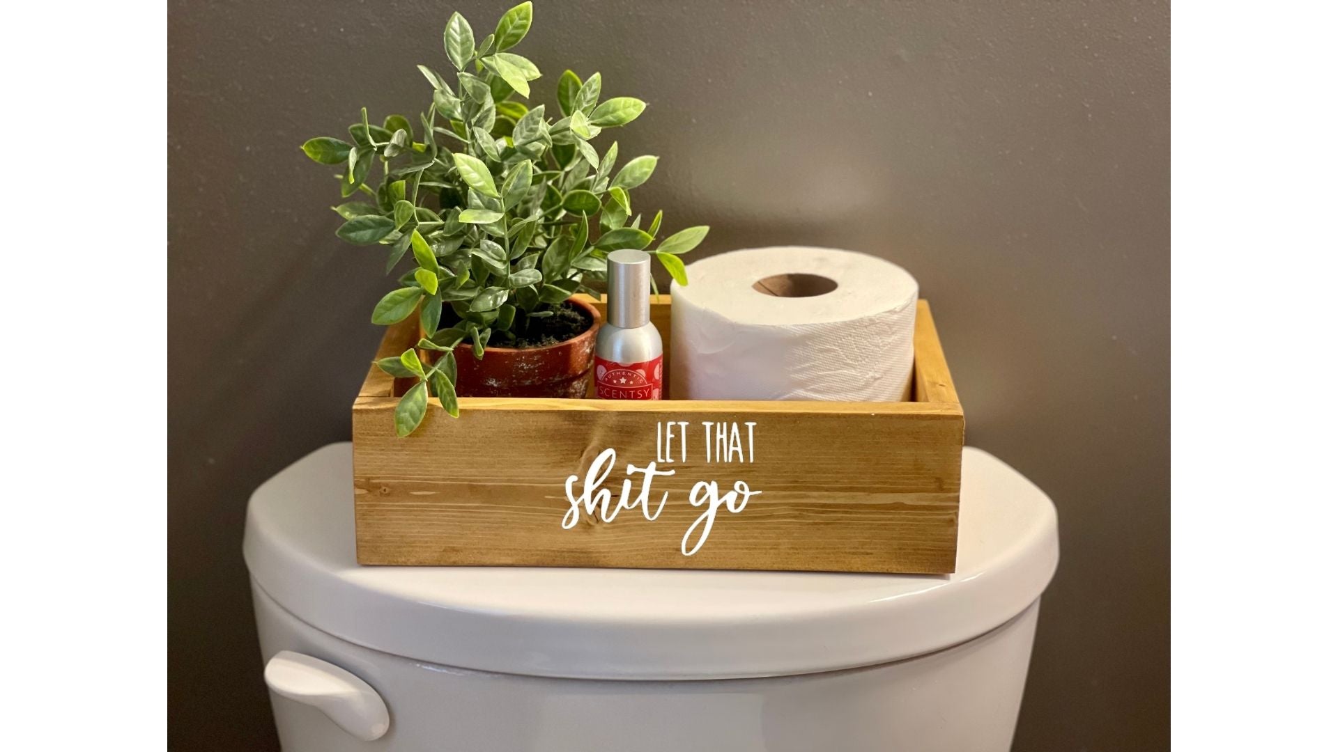 Let That Shit Go - Farmhouse Style Bathroom Storage Box, Bathroom